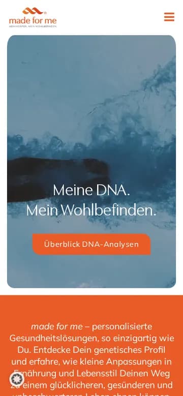 madeforme.health auf dem Smartphone