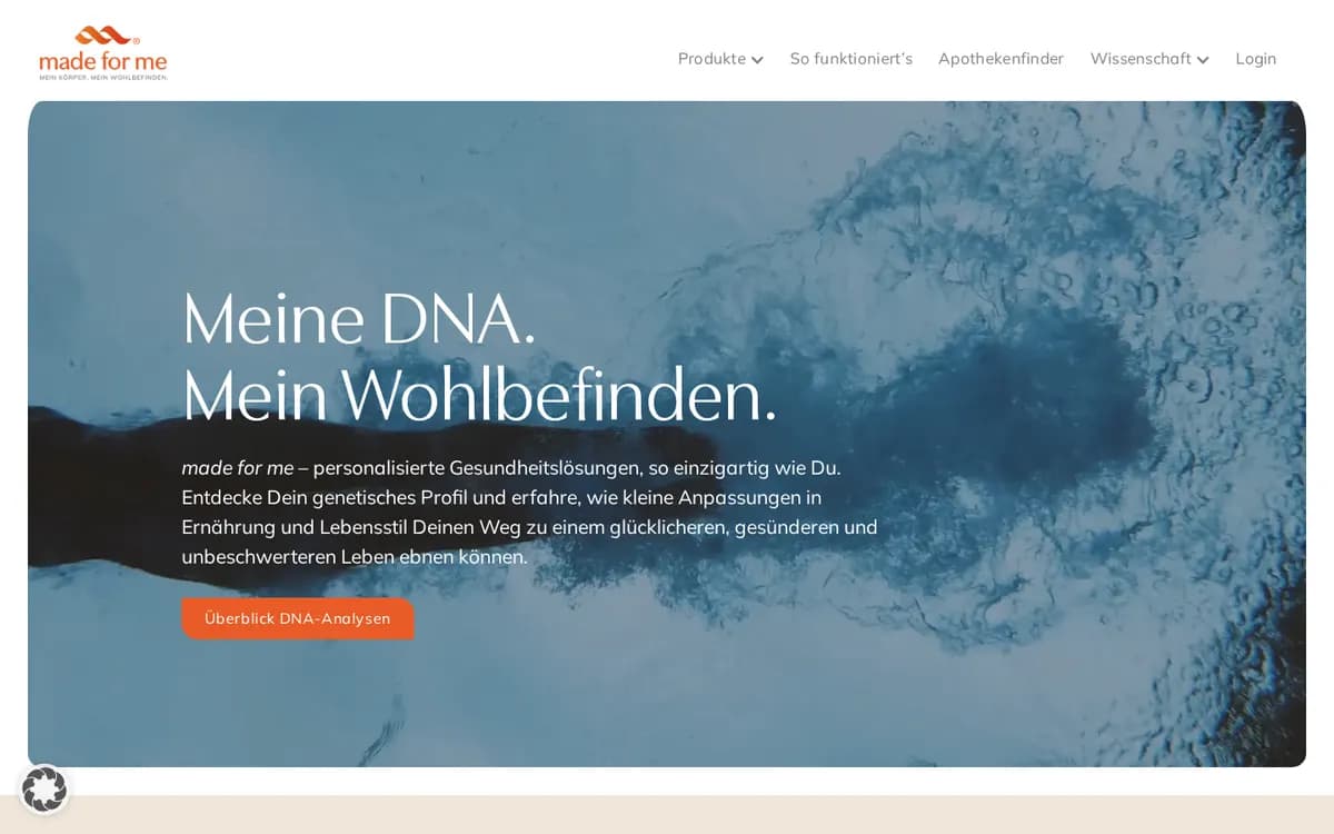 Oberfläche von madeforme.health